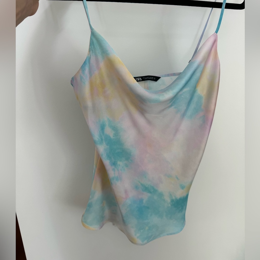 Zara Tie dye Cow neck top